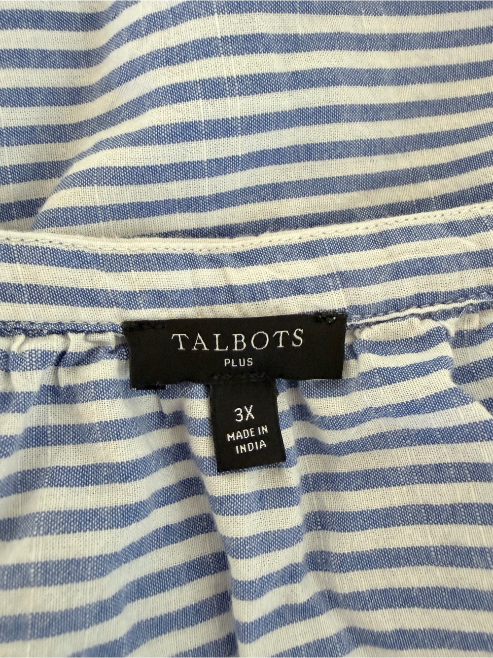 Talbots Harbor Stripe Embroidered Top - Picture 7 of 8